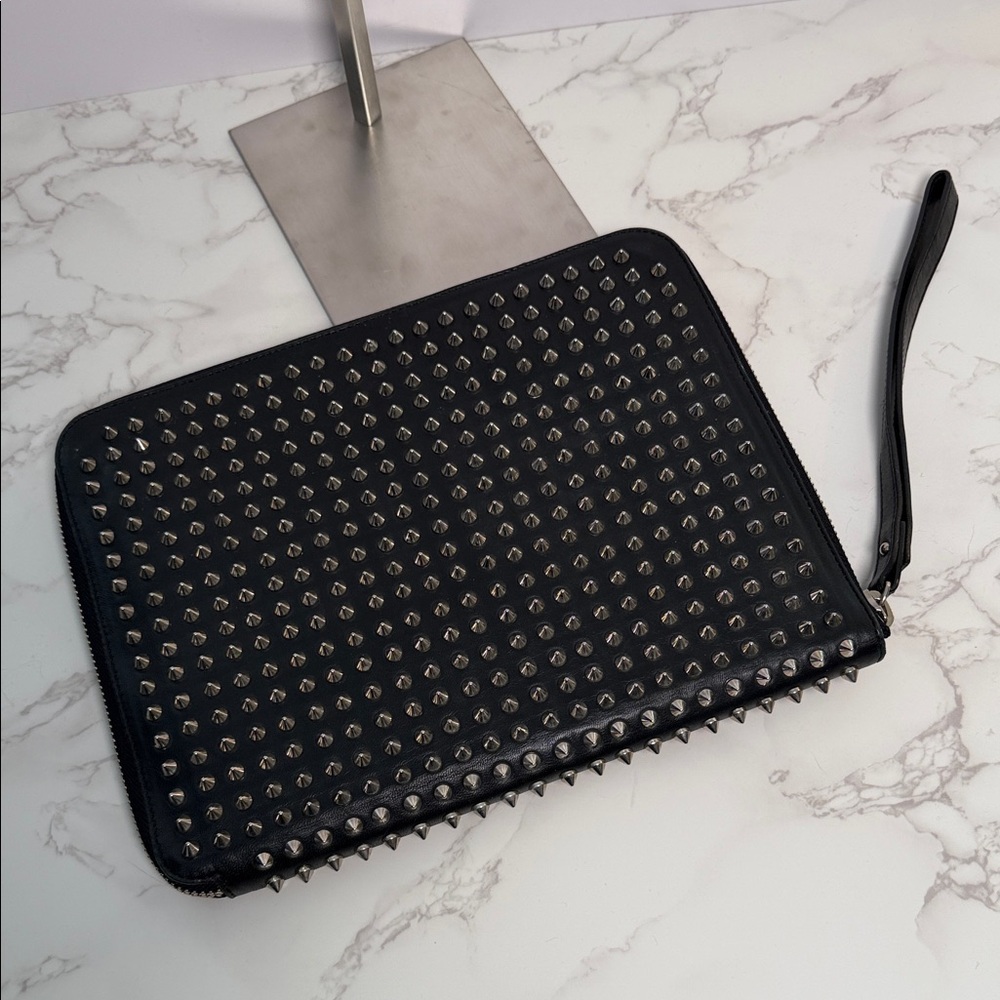 Christian Louboutin black leather iPad case